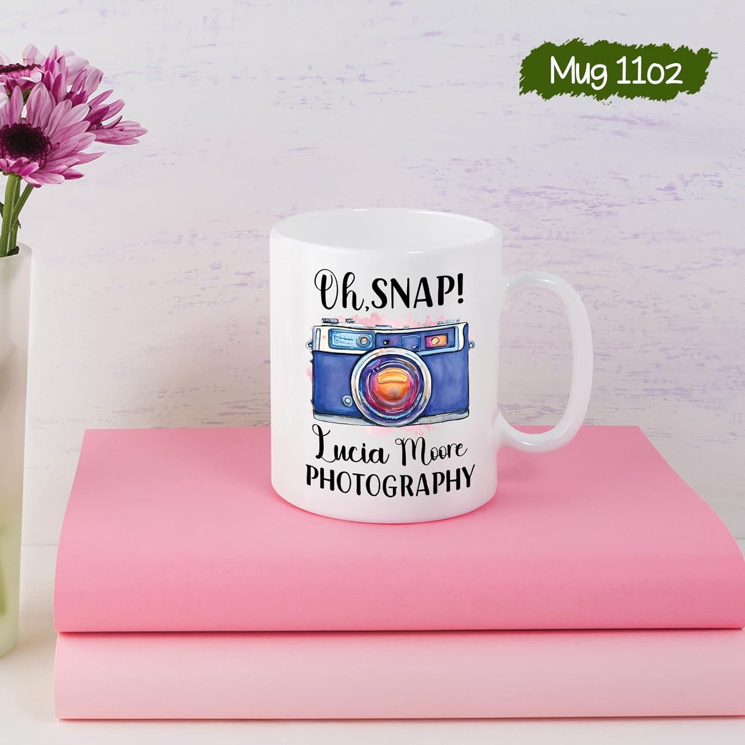 Oh, Snap! Taza de té de fotografía  Taza de café personalizada para fotógrafo con nombre  Taza de cerámica para fotógrafos  Regalo para amantes de