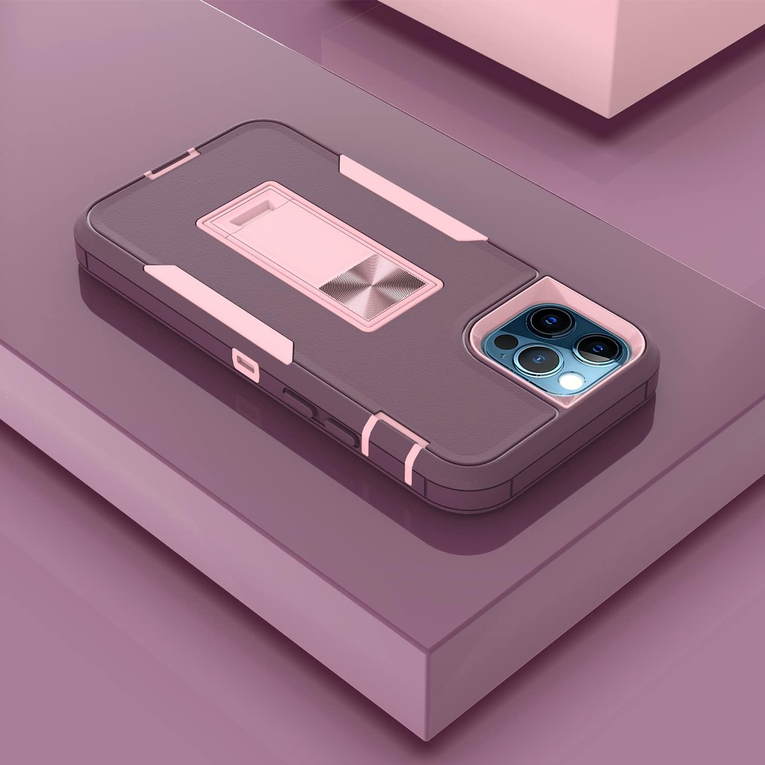 Funda diseñada para iPhone 1212 Pro con soporte, protección contra caídas que funciona con soporte magnético para automóvil, resistente al polvo,