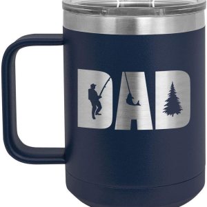 Taza de café con tapa abatible de 15 onzas, diseño de Papá Knockout FISHING con aislamiento para el café Ideas de regalo de cumpleaños o Navidad de Taza de café con tapa abatible de 15 onzas, diseño de Papá Knockout FISHING con aislamiento para el café Ideas de regalo de cumpleaños o Navidad de