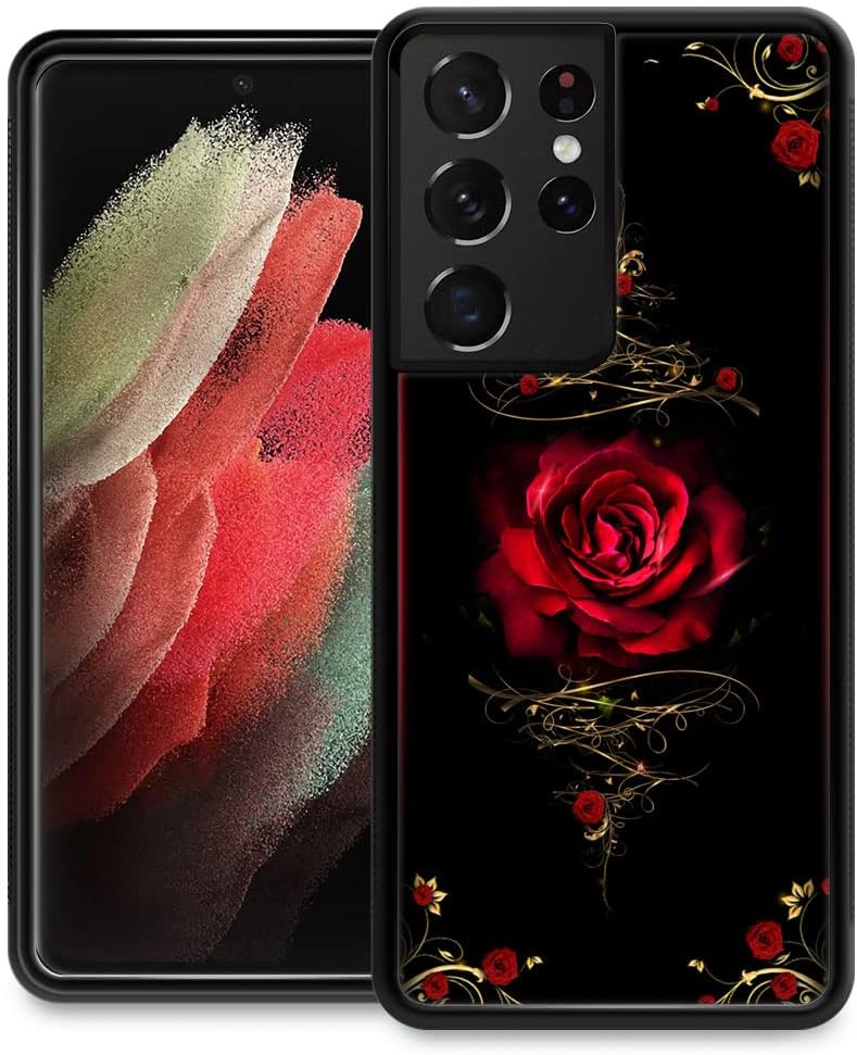 ZHEGAILIAN Funda compatible con Samsung Galaxy S21 Ultra, Spiritual Rose Galaxy S21 Ultra para niñas, absorción de impactos Funda protectora de TPU