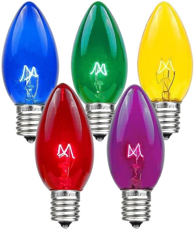 Novelty Lights Bombillas incandescentes de repuesto  Bombillas individuales para exteriores para eventos, fiestas de vacaciones, patios y más  Base