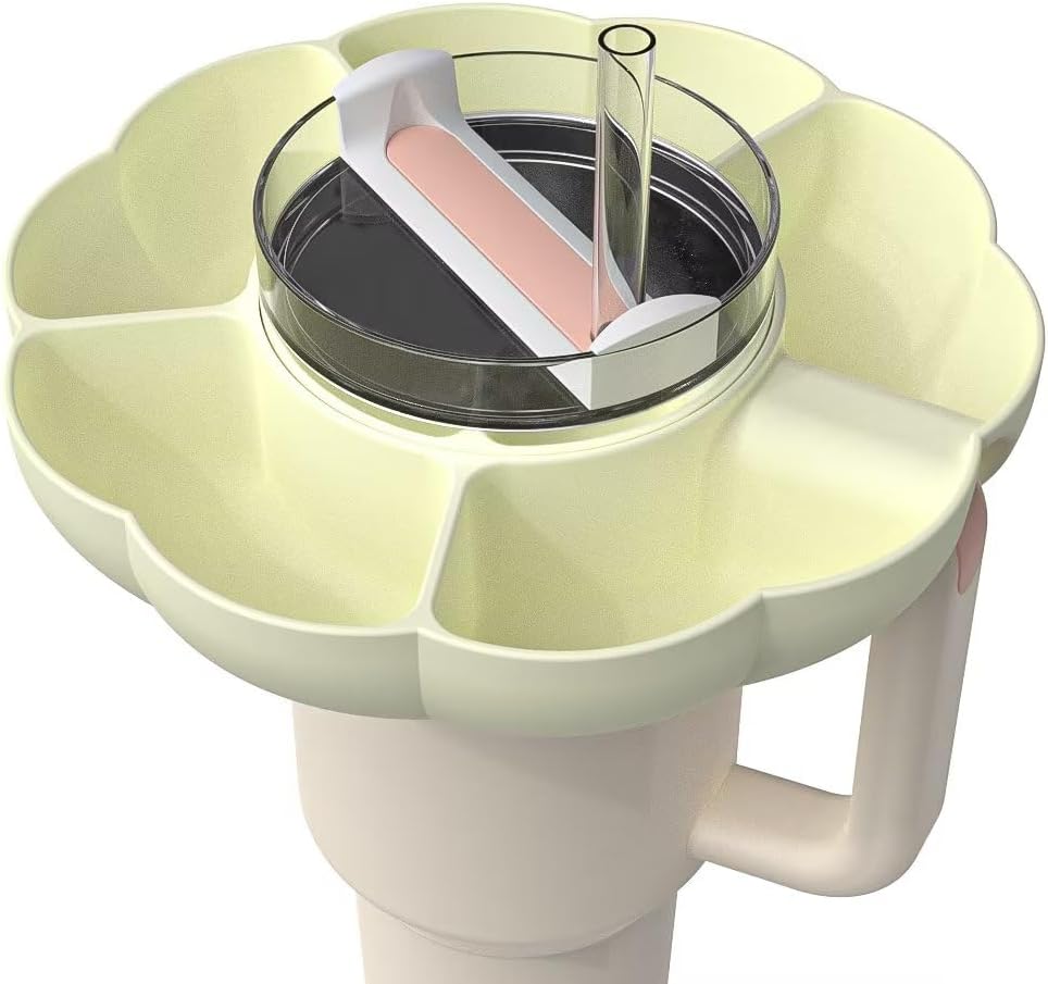 Stanley – Bandeja de aperitivos para vaso Stanley de 40 onzas con asa, accesorios de taza Stanley para Stanley Dupe de 40 onzas, soporte de anillo