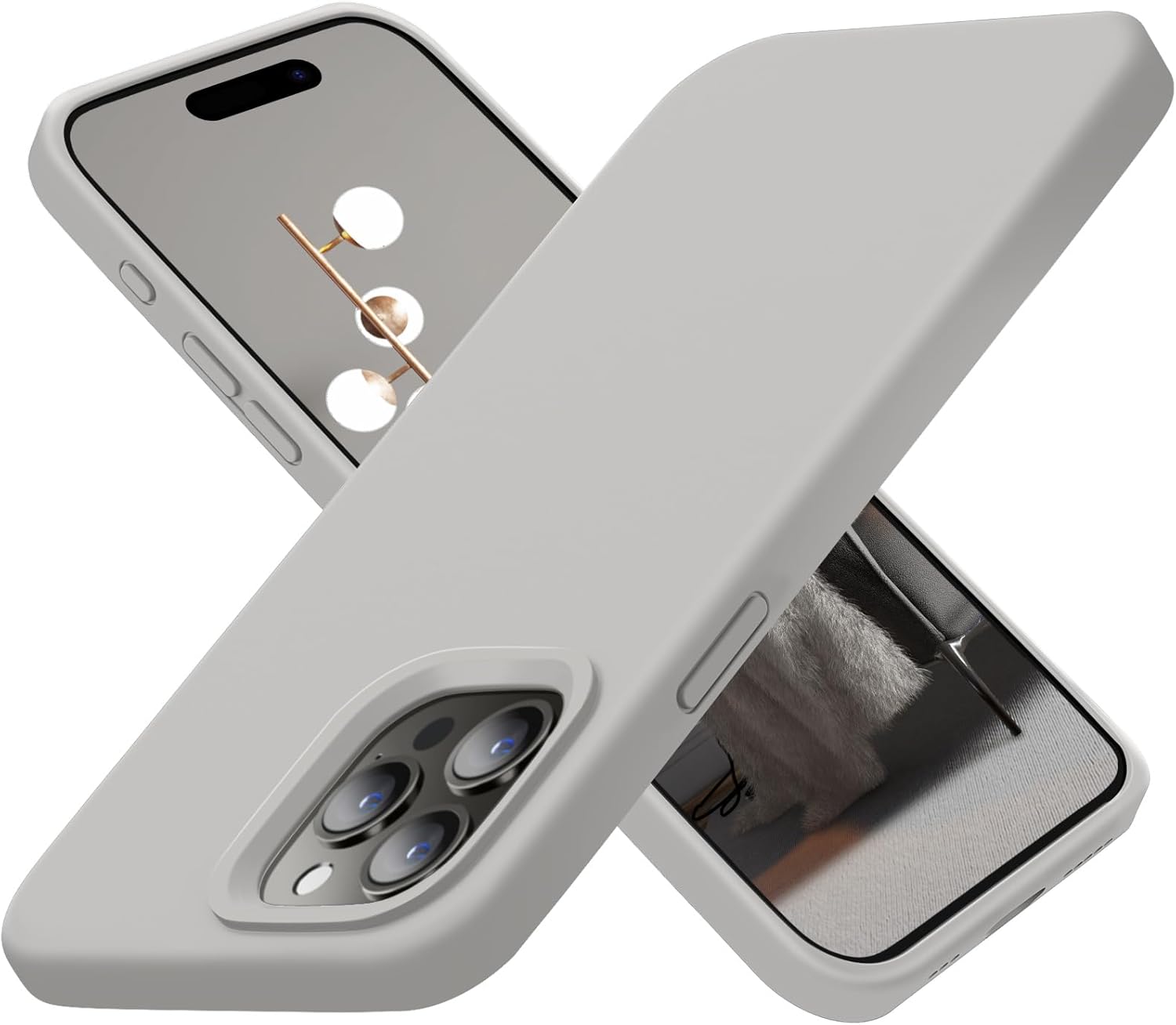 Cordking Funda diseñada para iPhone 15 Pro Max, funda de silicona ultra delgada a prueba de golpes para iPhone 15 ProMax con forro de microfibra