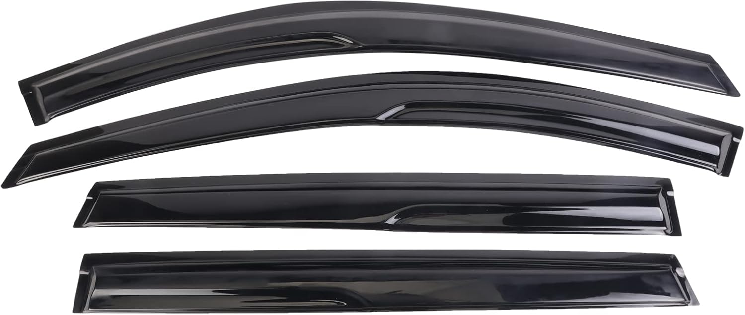 DOLKSN Deflectores con cinta adhesiva para ventana, protectores de lluvia, para ventana, ajuste Rogue 2014-2020, accesorios para camiones de humo