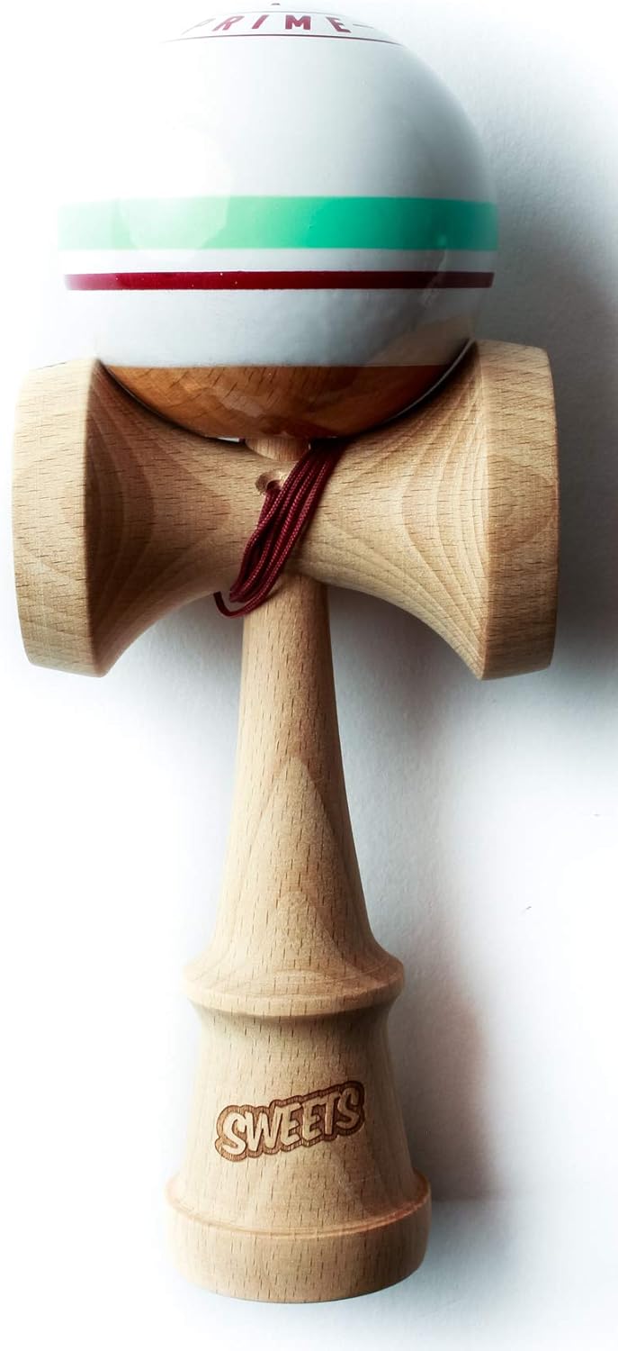 Sweets Kendamas Boost Sport Stripe Kendama – Pintura adhesiva, mejora la coordinación ojo-mano, reflejos, diseño de rayas, paquete de regalo de