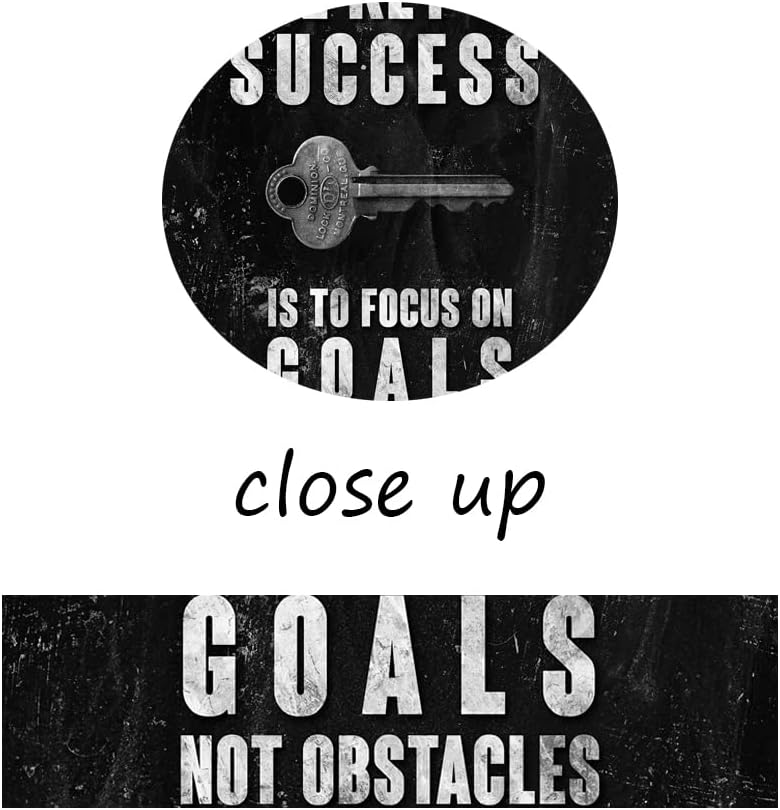 Lienzo inspirador para oficina, póster motivacional para pared, con cita positiva, la clave del éxito es enfocarse en objetivos, no obstáculos,