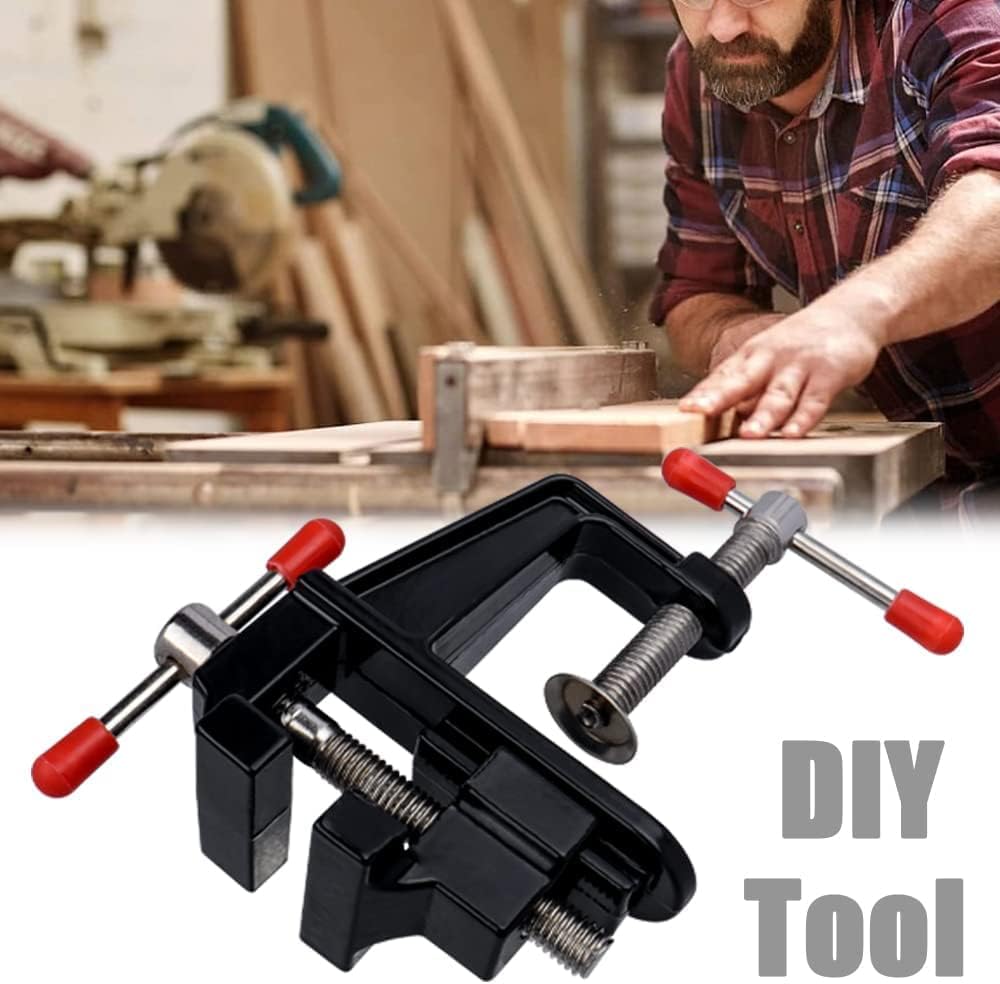 Bestgle Mini abrazadera de mesa, banco pequeño, vicio de bricolaje, herramientas de reparación, tornillo de banco de trabajo portátil para el hogar,