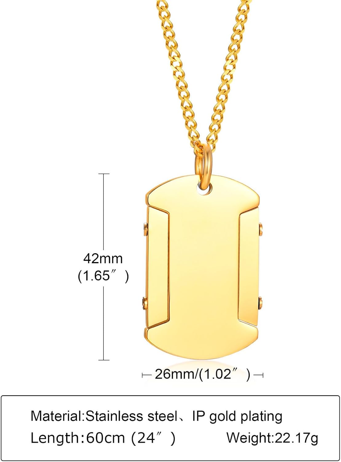 Collar de identificación de alerta médica para hombres, grabado con láser, collar con colgante de etiqueta de acero inoxidable, identificación de