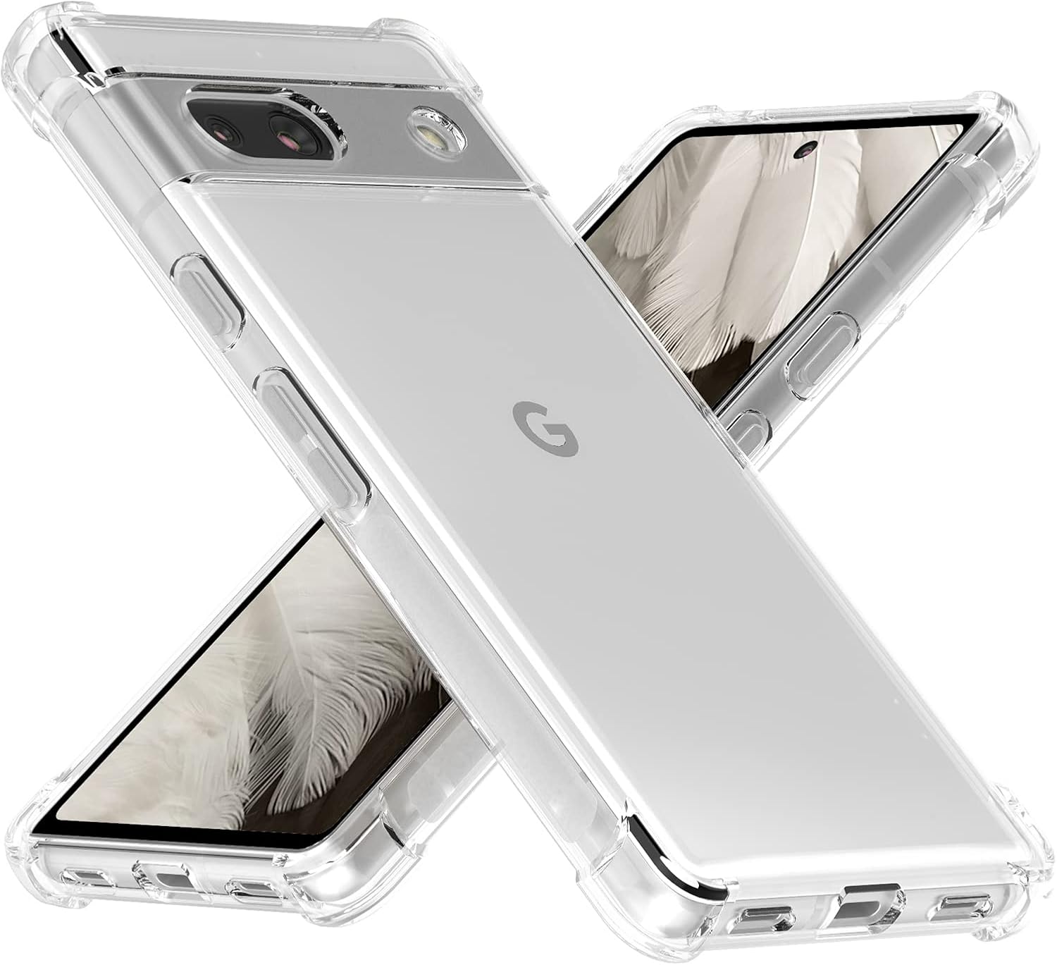 Foluu Funda para Google Pixel 7a, Pixel 7a, transparente, esquinas reforzadas resistentes a los arañazos, goma de poliuretano termoplástico, funda