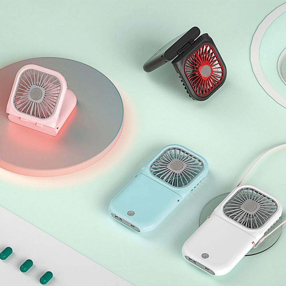 Ventilador portátil de mano para collar personal, plegable, mini ventilador recargable por USB silencioso con función de soporte para teléfono