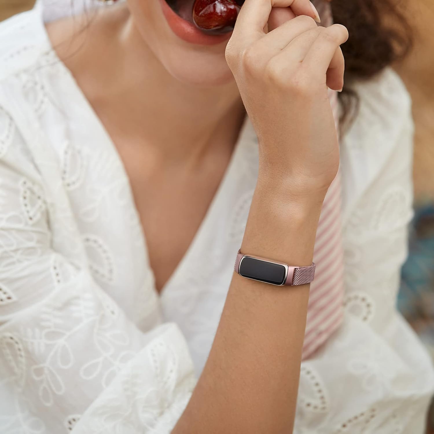 Correa de metal compatible con Fitbit Luxe Bands, correa de repuesto ajustable de malla de acero inoxidable para Fitbit LuxeLuxe Special Edition