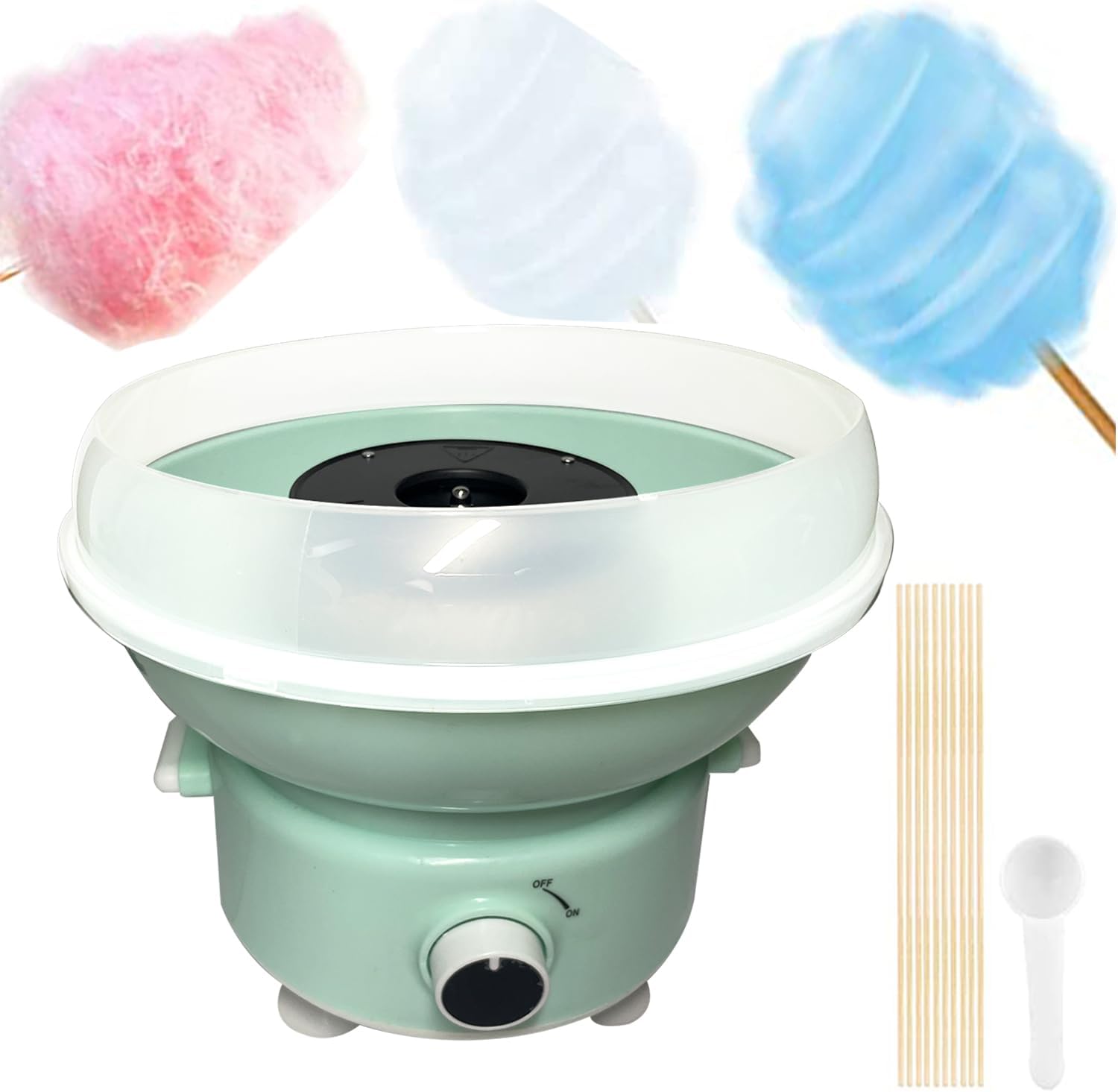 Máquina de algodón de azúcar, mini máquina de algodón de azúcar para niños, fabricante de dulces para regalo de Navidad, hogar, fiesta familiar de