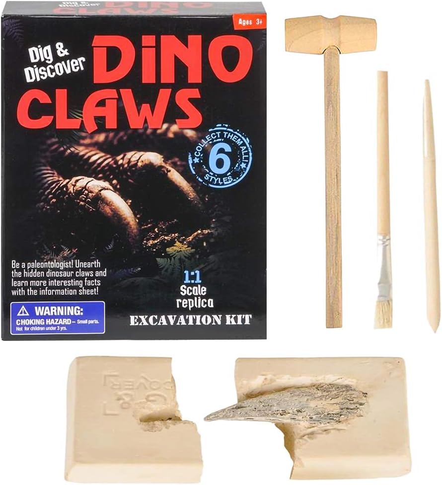 ArtCreativity Kit de excavación de garra de dinosaurio para niños, juego interactivo de juguetes de excavación de fósiles de dinosaurio con
