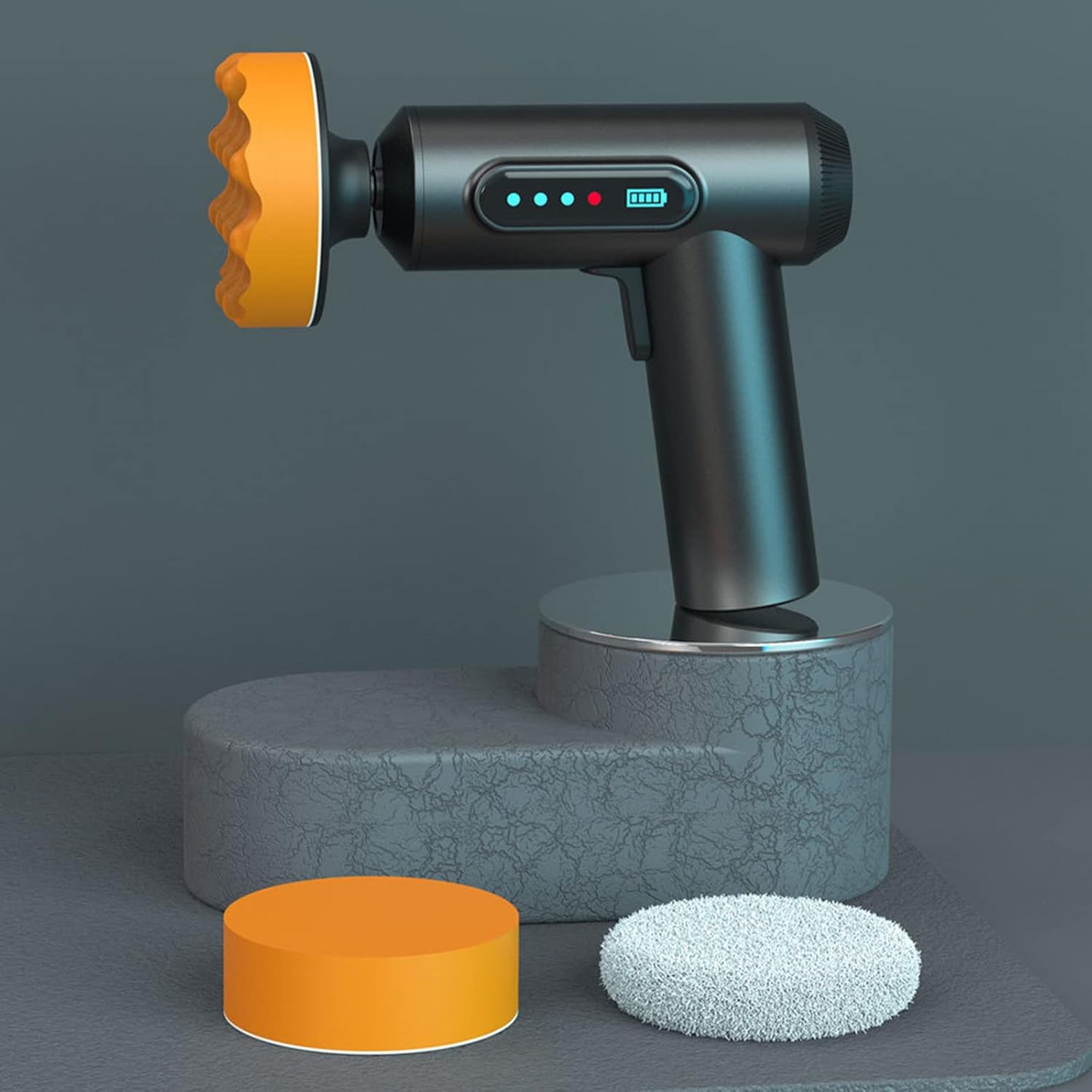 Cordless Car Buffer Polisher, Lightweight Brushless Car Polisher with 2000mah Lithium Rechargeable Battery 1300rpm 3 Polishing Pads Kit, Portable