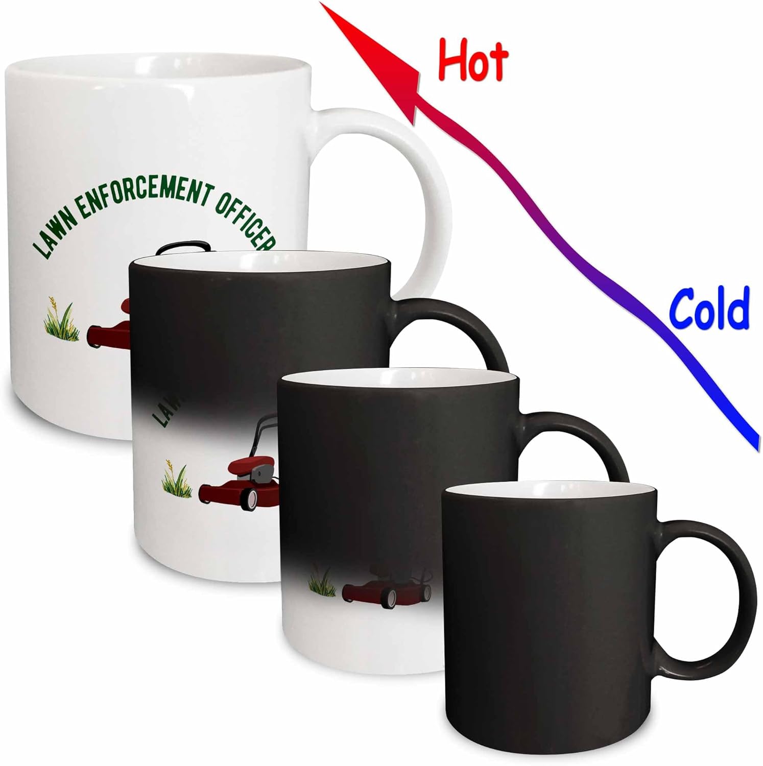 3dRose Oficial de aplicación del césped – Divertido juego de palabras de jardinería cortacésped cortacésped – Tazas (taza-366740-3)