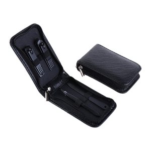 Juego de manicura de 4 piezas6 piezas, herramientas profesionales de uñas con estuche de viaje negro, bolsa con cremallera, tijeras de uñas, juego Juego de manicura de 4 piezas6 piezas, herramientas profesionales de uñas con estuche de viaje negro, bolsa con cremallera, tijeras de uñas, juego