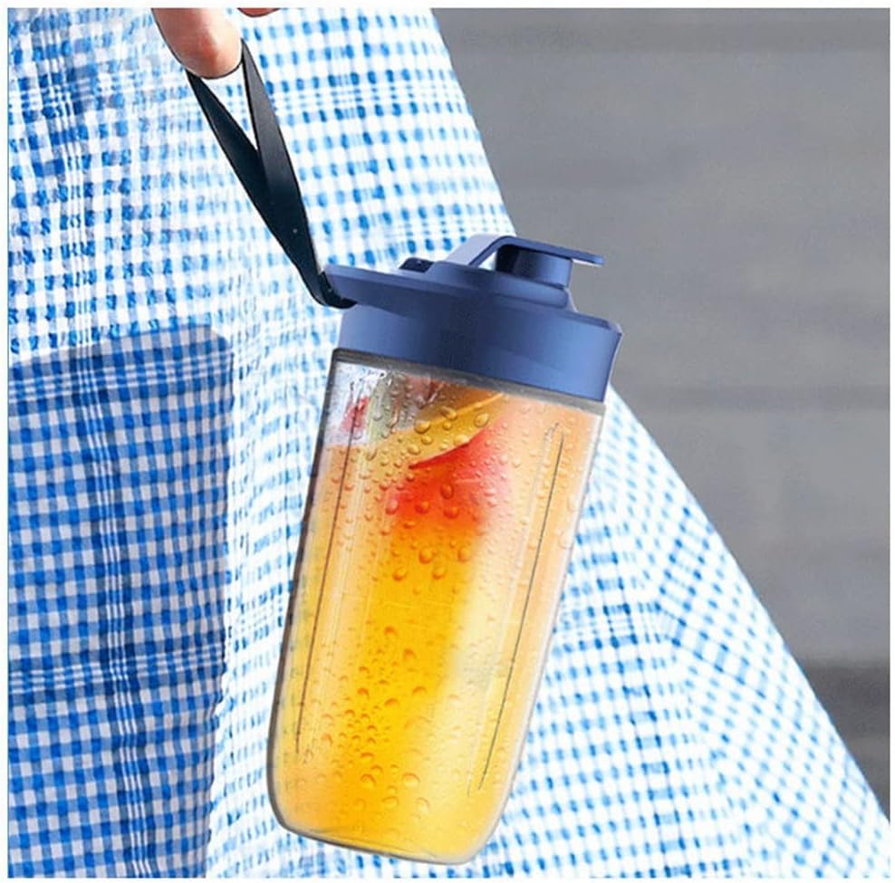 TAMOSH Mezclador de 6 cuchillas con vaso exprimidor y tapa, portátil recargable por USB, máquina mezcladora de jugo de fruta pequeña (rosa)