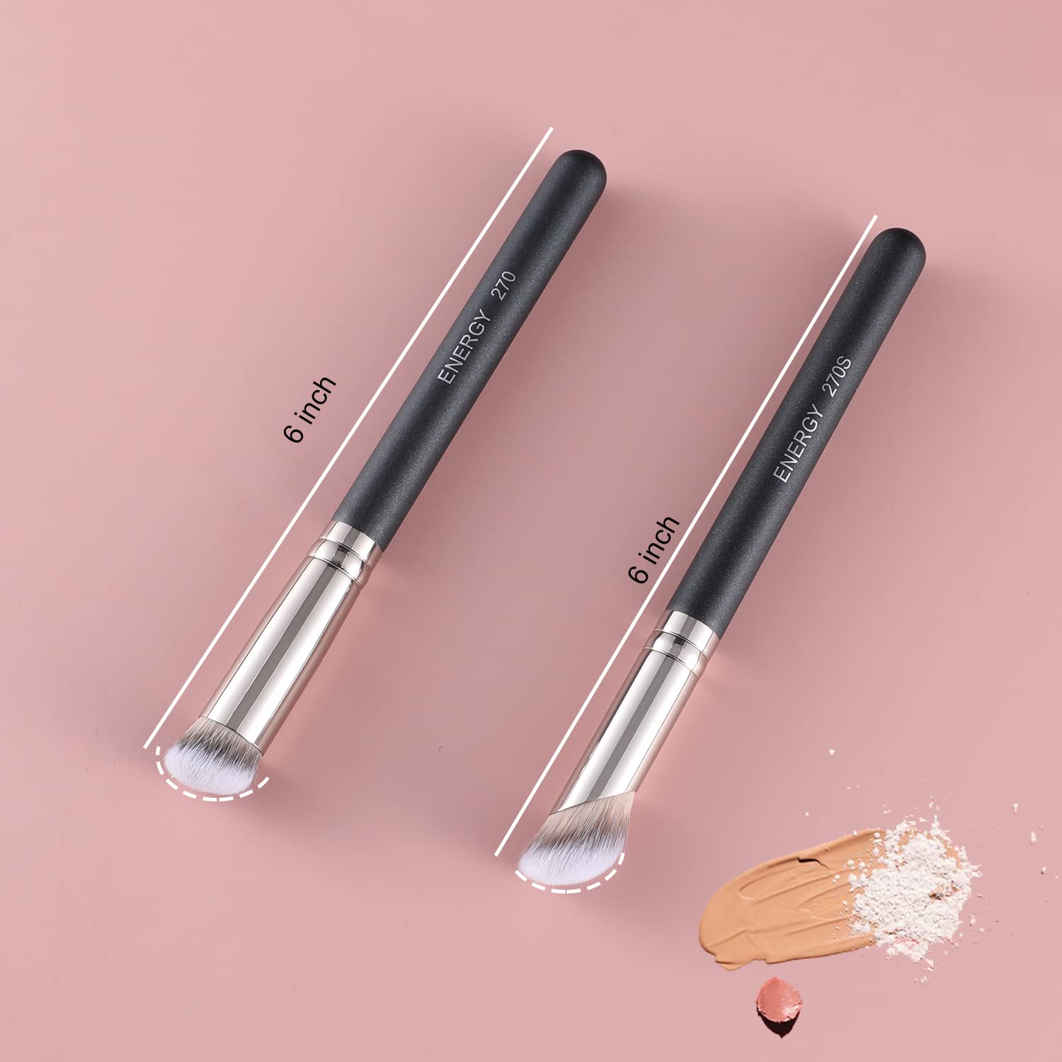 ENERGY Juego de brochas correctoras para maquillaje facial líquido, brocha para crema líquida, polvo, mezcla, pulido, debajo del corrector de ojos,