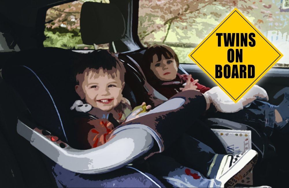 Zone Tech Imán de gemelos a bordo – Señal de seguridad de precaución segura para niños