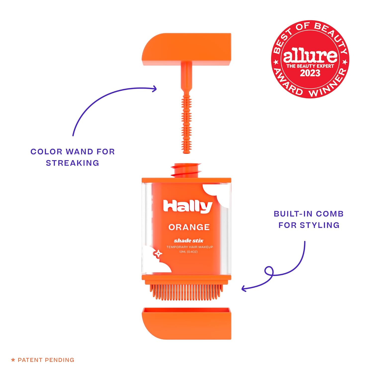 HALLY Shade Stix  Naranja  Color temporal para el cabello para niños y adultos  Deshazte del desorden en aerosol para el cabello con cera de tiza y