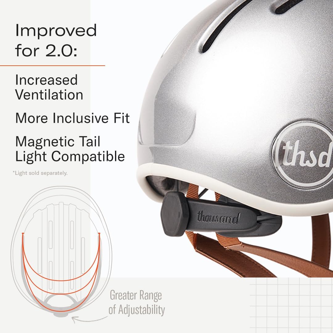 Thousand Adult Bike Helmet Heritage 2.0 The Original Low Profile Retro Commuter Cycling Helmet Safety Certified for Bicycle Skateboard Road Bike