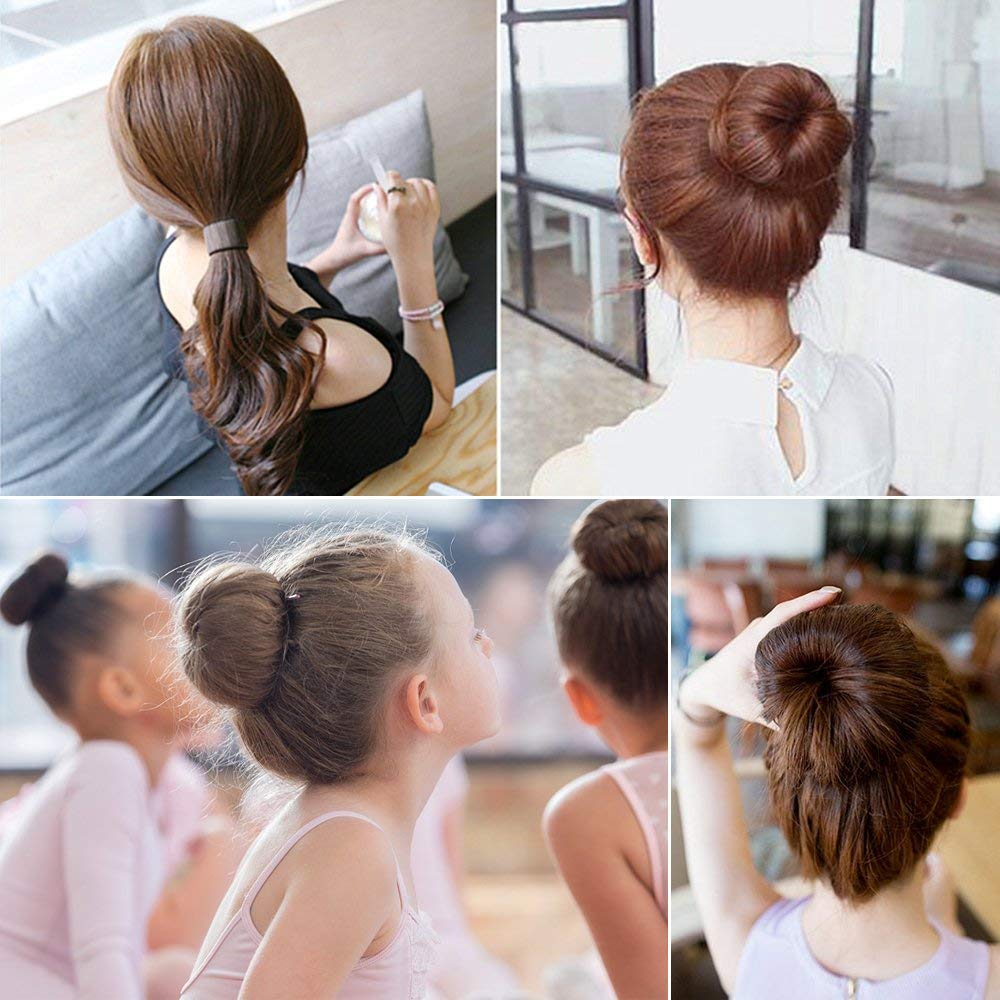 TsMADDTs Máquina para hacer moños para el cabello, juego de moños largos con 7 piezas para hacer moños para el cabello, 5 bandas elásticas para el
