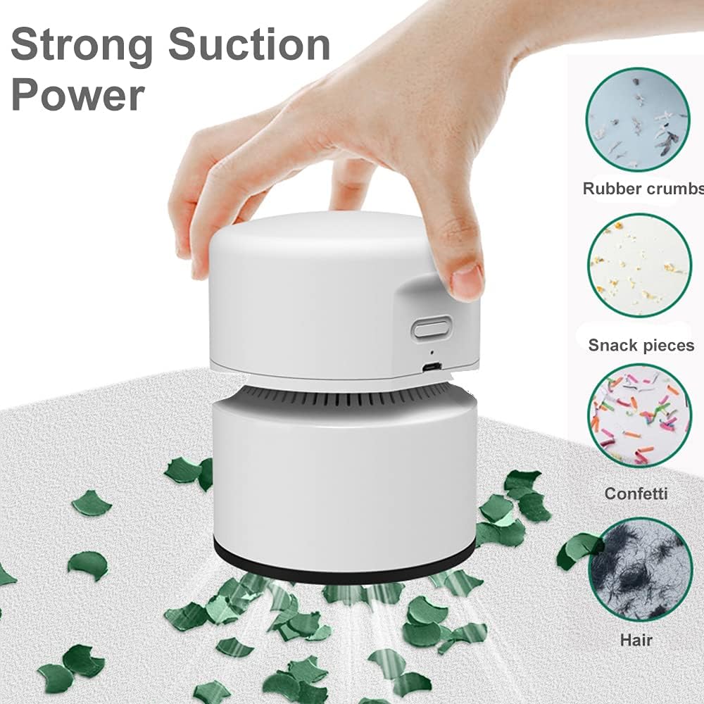 ODISTAR Aspiradora de escritorio, mini barredora de polvo de mesa, ahorro de energía con función de apagado automático, alta resistencia hasta 400