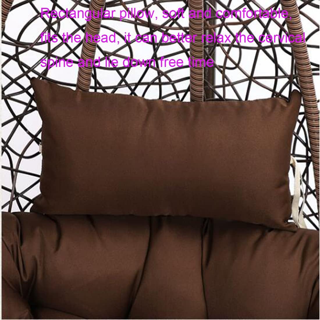 Eoieov Cojín grande para silla oscilante, cojín redondo de 45 x 45 pulgadas con almohada para reposacabezas para columpio de huevos, silla giratoria