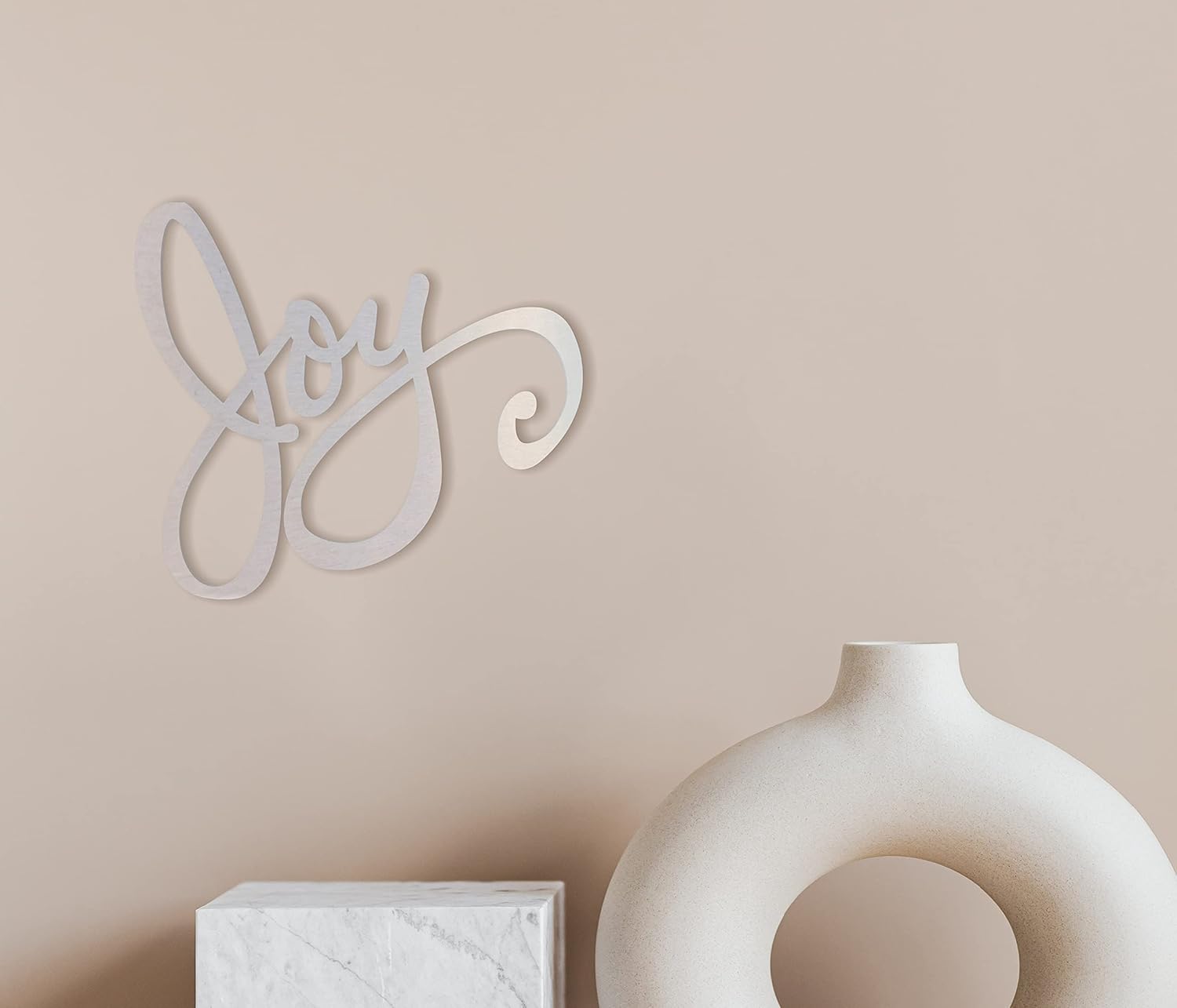 Arte de pared de metal, letrero de metal, palabras de metal, alegría, para arte de pared fotográfico o decoración de Navidad, calidad de reliquia