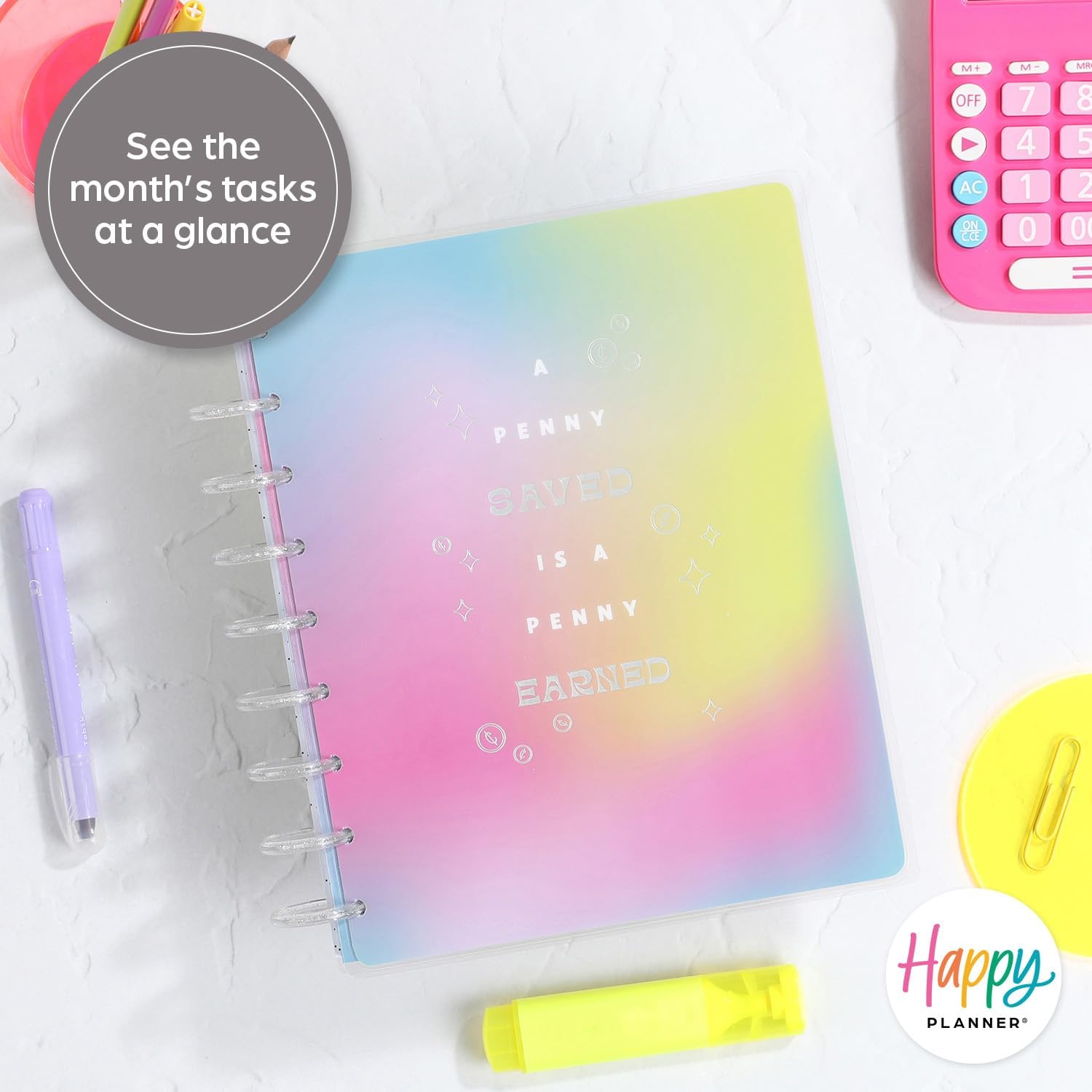 Happy Planner – Agenda de 12 meses, de enero de 2024 a diciembre de 2024 diaria, semanal, mensual, tamaño clásico, diseño de presupuesto, tema de