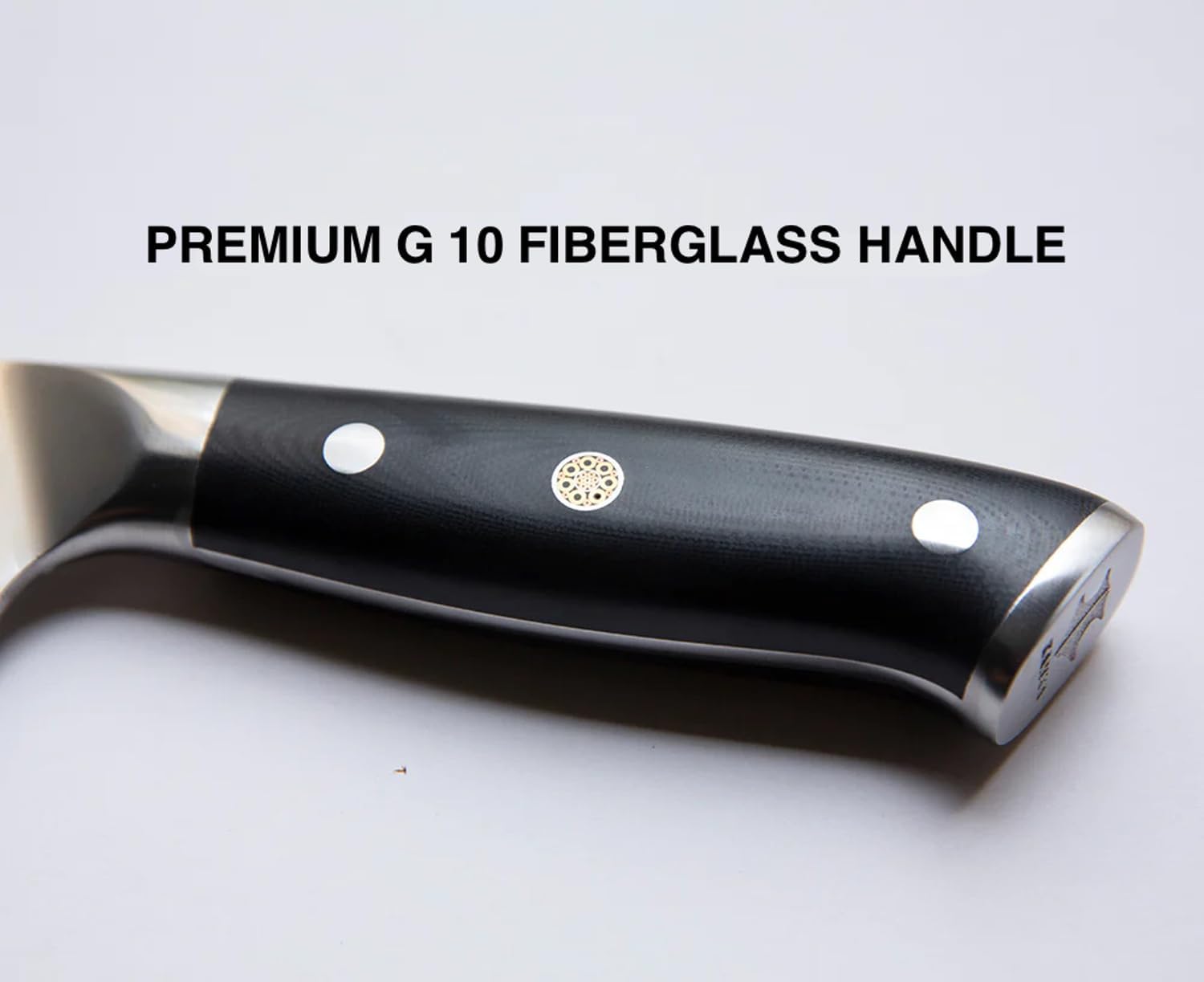 KANKA Cuchillo de chef profesional de acero de Damasco de 5 pulgadas, acabado martillado, 67 capas, mango de fibra de vidrio negro G10, cuchillo