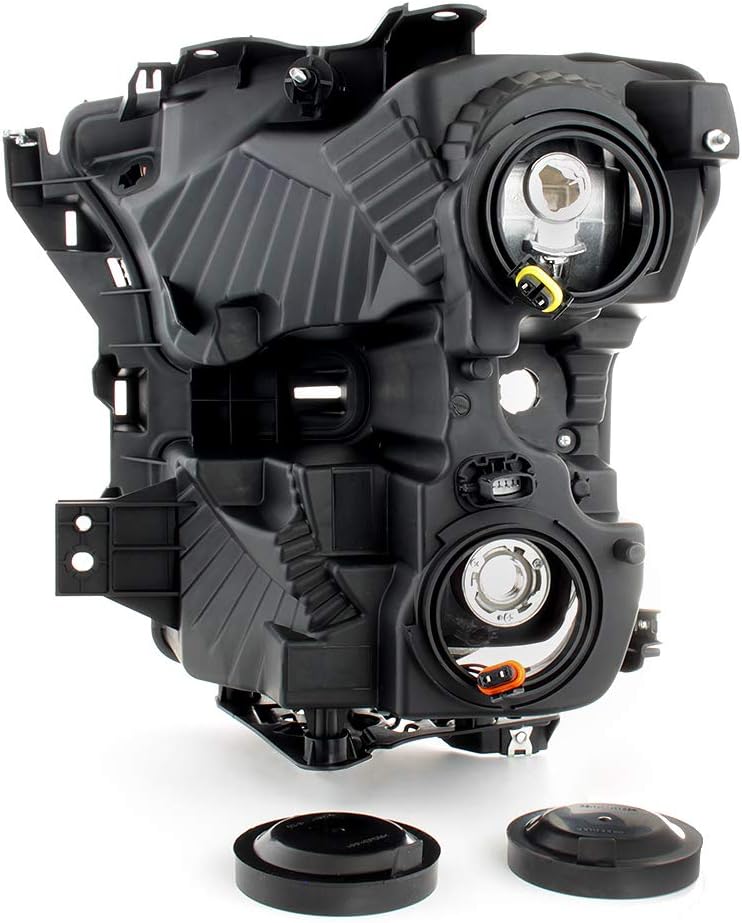 AKKON – Para 2015 2016 2017 Ford F-150 F150 modelo halógeno de fábrica negro carcasa faro conjunto (lado del conductor y pasajero)