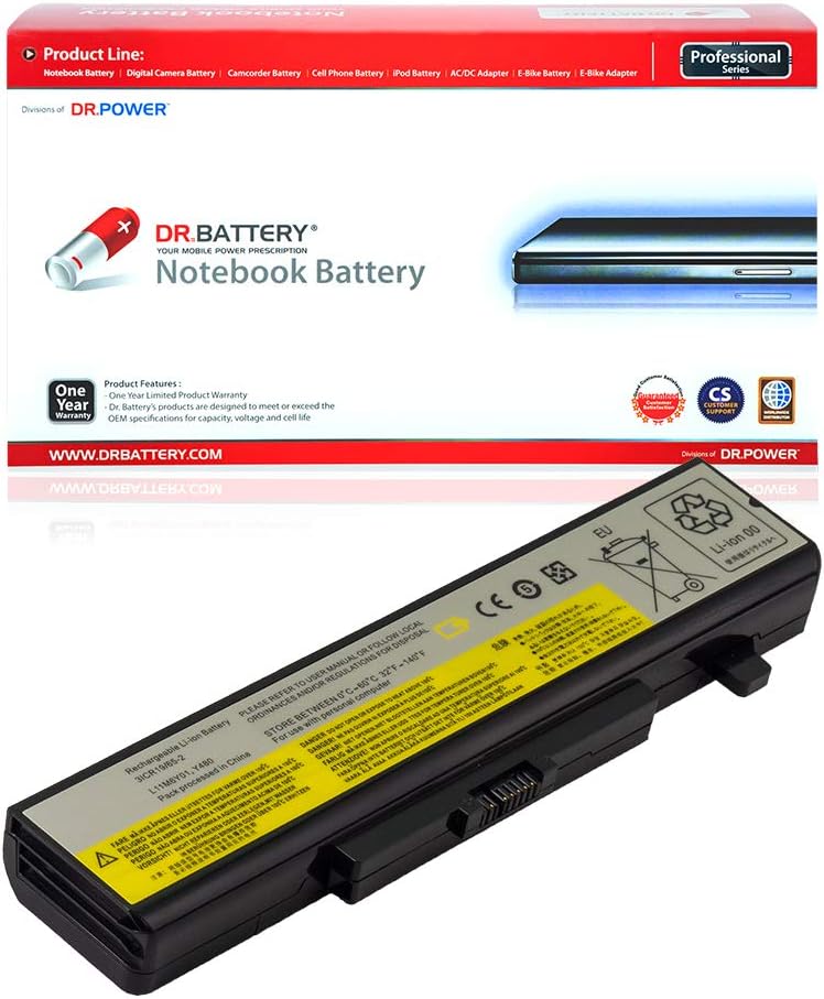 DR. BATTERY Batería para portátil L11M6Y01 45N1043 L11L6Y01 para Lenovo IdeaPad Y480 Y580 G480 G580 Z380 Z480 Z580 Z585 Series 0A36311 L11S6Y01 45N1