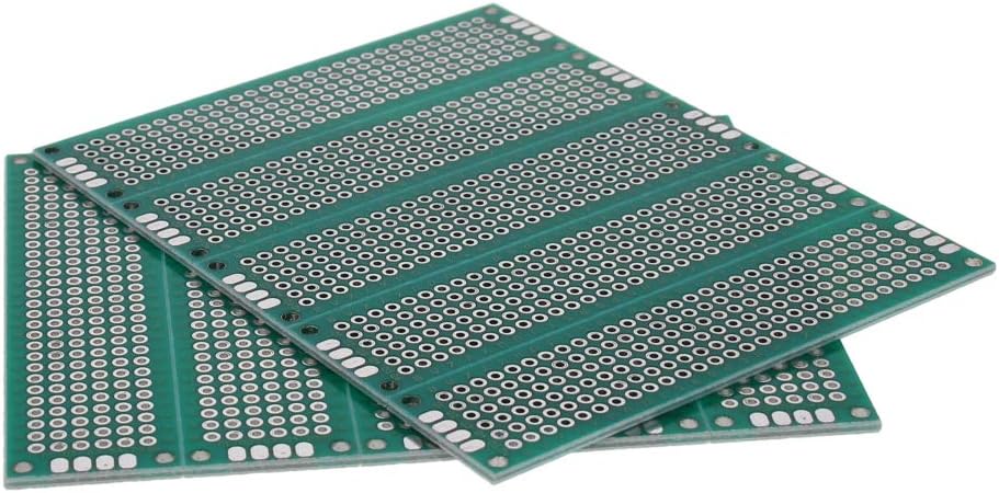 Heyiarbeit Placa PCB de doble cara de 0.8×3.1 in, estañada a través de agujeros, circuito impreso universal, placa proto para soldadura de