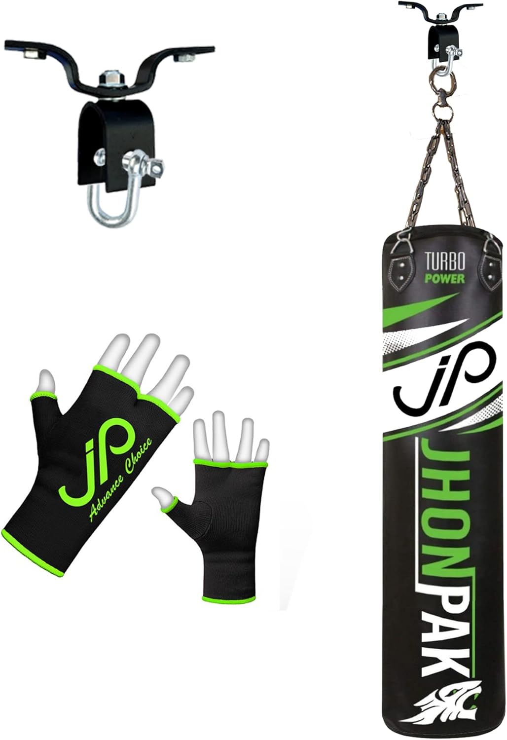 JP ADVANCE CHOICE Juego de saco de boxeo  Saco de boxeo resistente sin relleno de 4, 5 y 6 pies con gancho para bolsa colgante de techo y guantes de