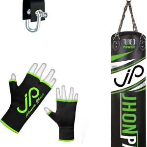 JP ADVANCE CHOICE Juego de saco de boxeo Saco de boxeo resistente sin relleno de 4, 5 y 6 pies con gancho para bolsa colgante de techo y guantes de JP ADVANCE CHOICE Juego de saco de boxeo Saco de boxeo resistente sin relleno de 4, 5 y 6 pies con gancho para bolsa colgante de techo y guantes de