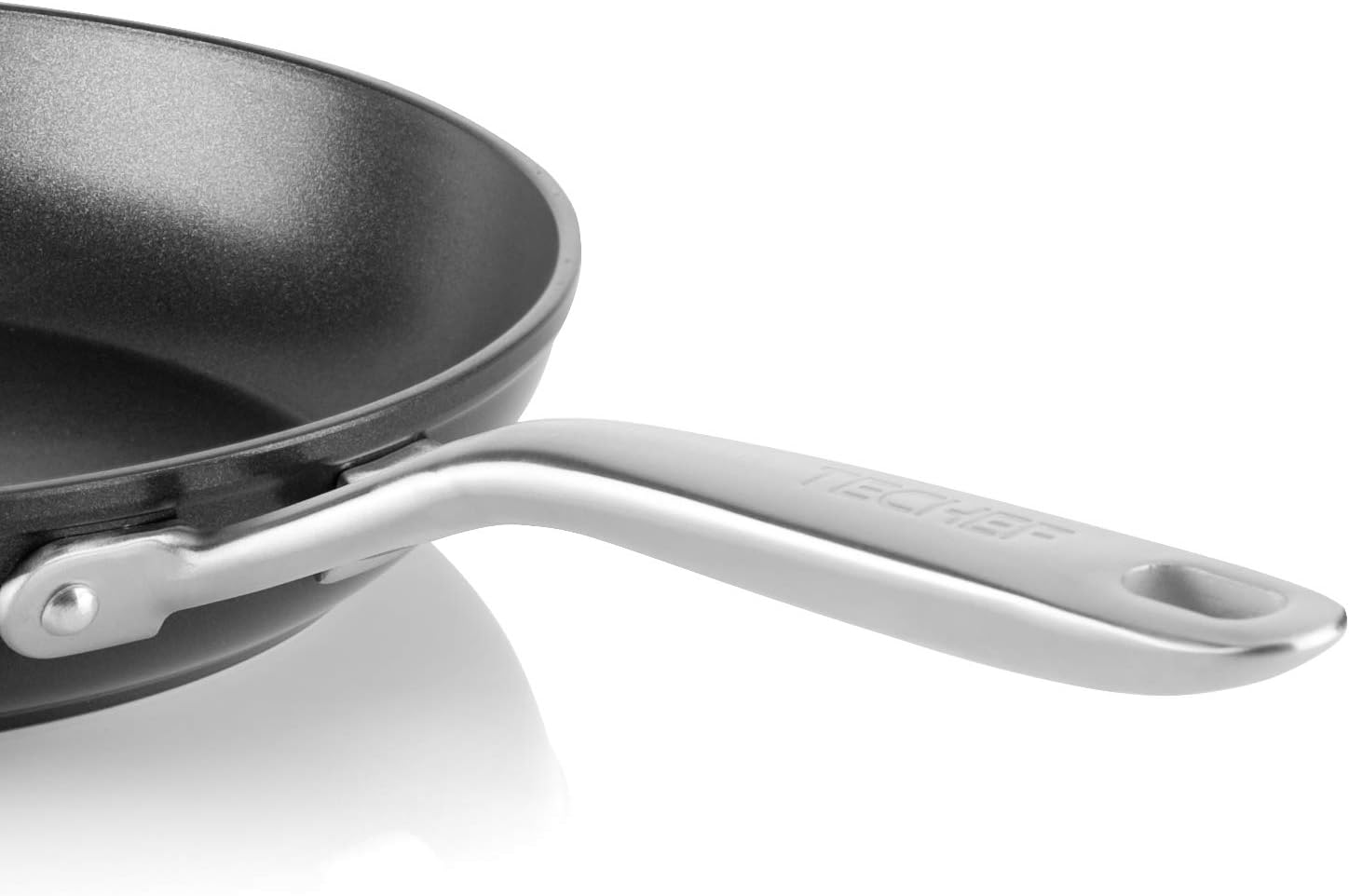 TECHEF – Onyx Collection – Juego de sartenes antiadherentes, sin PFOA, aptas para horno, mango de acero inoxidable que se mantiene fresco, listo