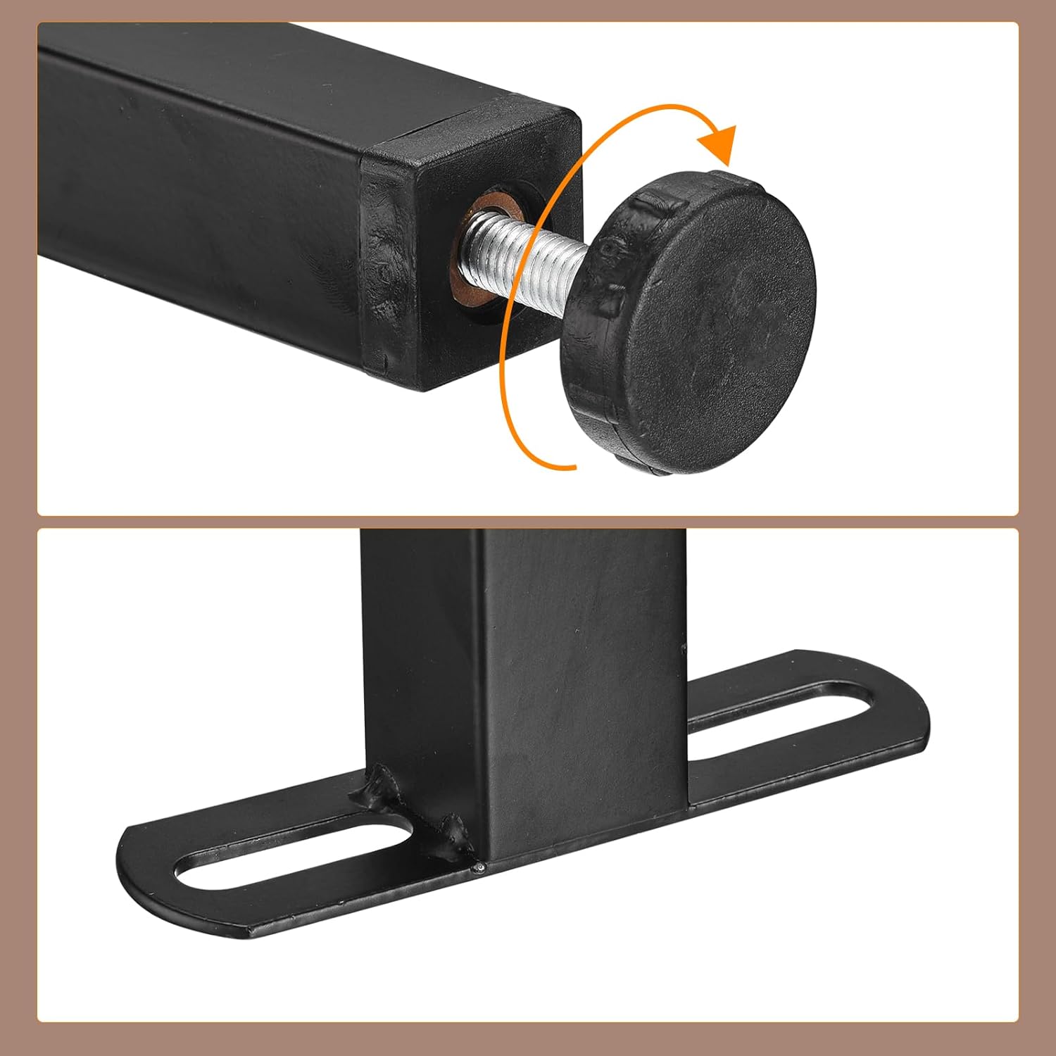 uxcell 2 juegos de patas de soporte de marco de cama de altura ajustable, patas de soporte de listones centrales de cama (180mm-200mm7.1″-7.9″)