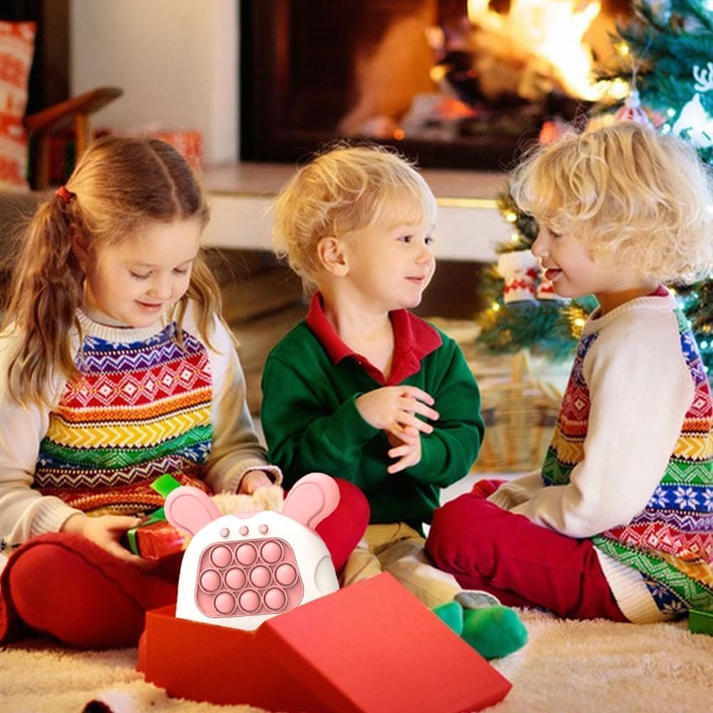 Juguete de empuje rápido con luces  Juego de burbujas de empuje rápido, juego antiestrés, juguete de reventar luz para niños, niños y adultos (rosa)