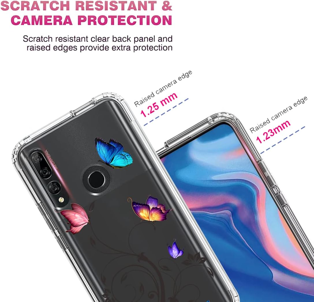 Vavies Funda para Y9 Prime 2019Honor 9XP Smart Z con protector de pantalla de vidrio templado, cuerpo completo transparente con protección de diseño