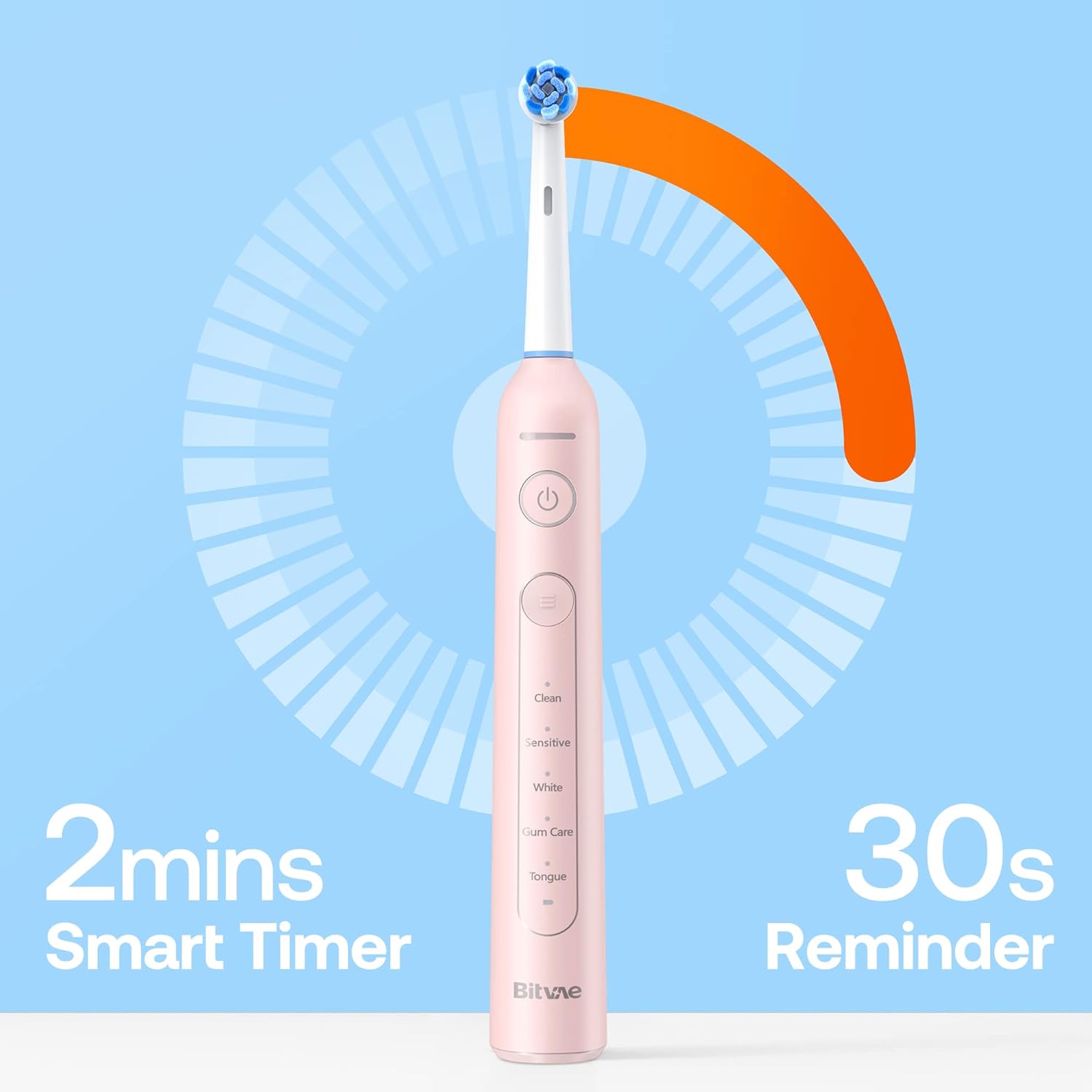 Bitvae Paquete de cepillos de dientes eléctricos ultrasónicos y giratorios para adultos y niños, cepillos de dientes recargables sónicos aceptados
