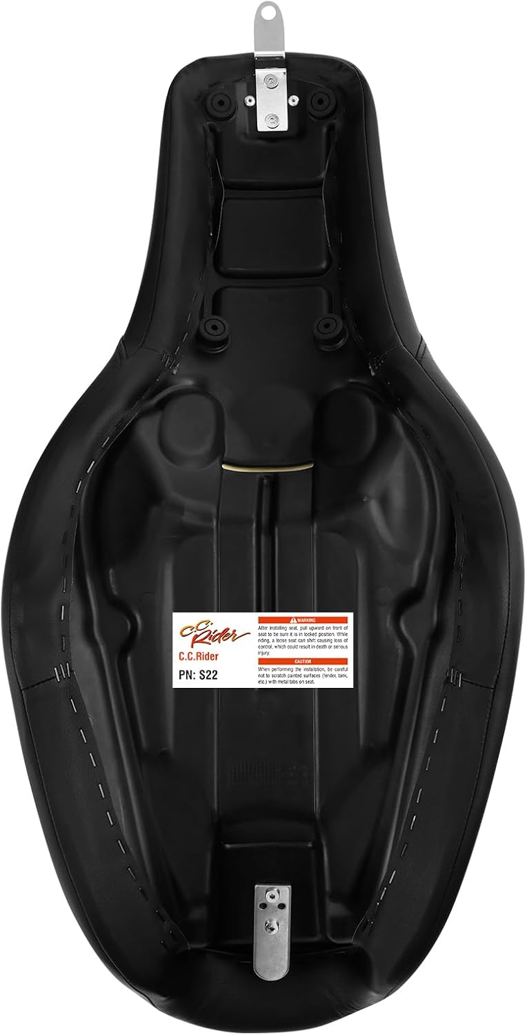 TCT-MOTORPARTS Asiento de pasajero negro de 2 plazas para Harley Dyna FXDL FXDB 2006-2017