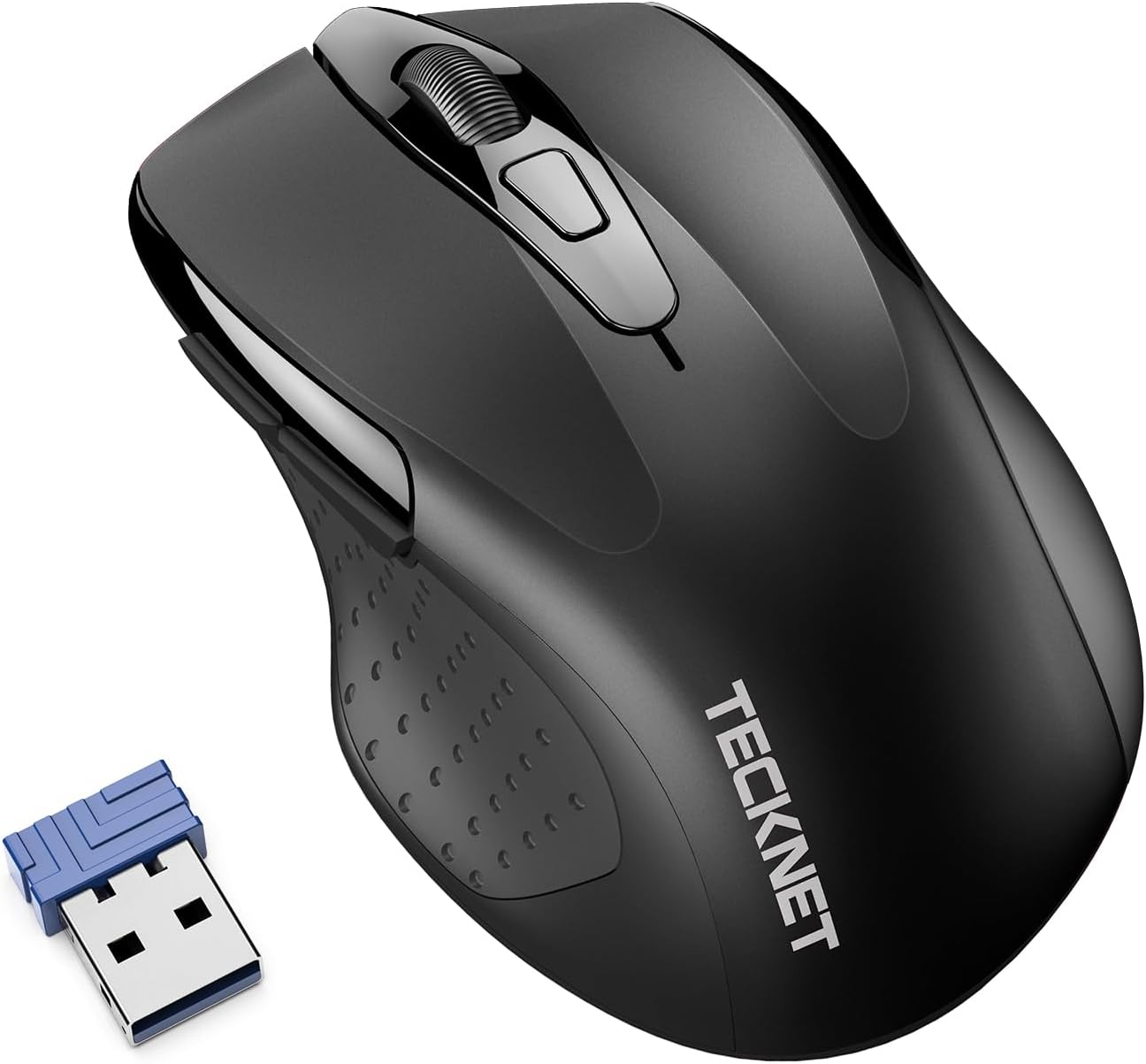 TECKNET Ratón silencioso inalámbrico, clic silencioso, mouse inalámbrico óptico de 2.4G, 6 4000 DPI ajustables, mouse de computadora para laptop,