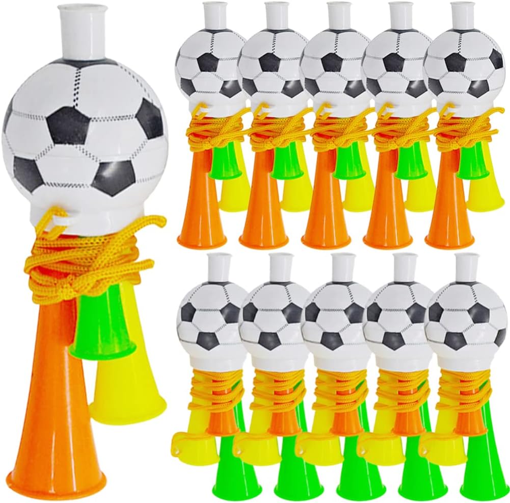 Ipetboom Juguetes de 20 piezas para fanáticos del fútbol, trompeta, bocina de aire, fabricante de ruido fuerte, fabricantes de ruido de fútbol,