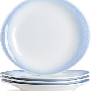 ONEMORE Platos llanos de 10 pulgadas, platos de ensalada de cerámica, modernos platos ovalados curvos, juego de 4 platos grandes para aperitivos, ONEMORE Platos llanos de 10 pulgadas, platos de ensalada de cerámica, modernos platos ovalados curvos, juego de 4 platos grandes para aperitivos,