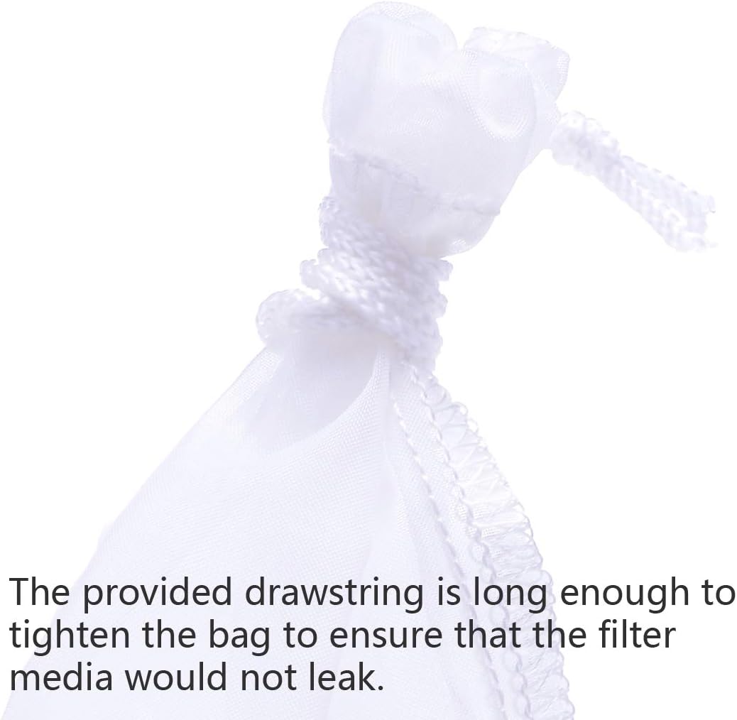 ALEGI Bolsa de filtro para medios para acuario, extra fina, reutilizable de 180 micras con cordón, bolsas de filtro de malla para filtro de resinas