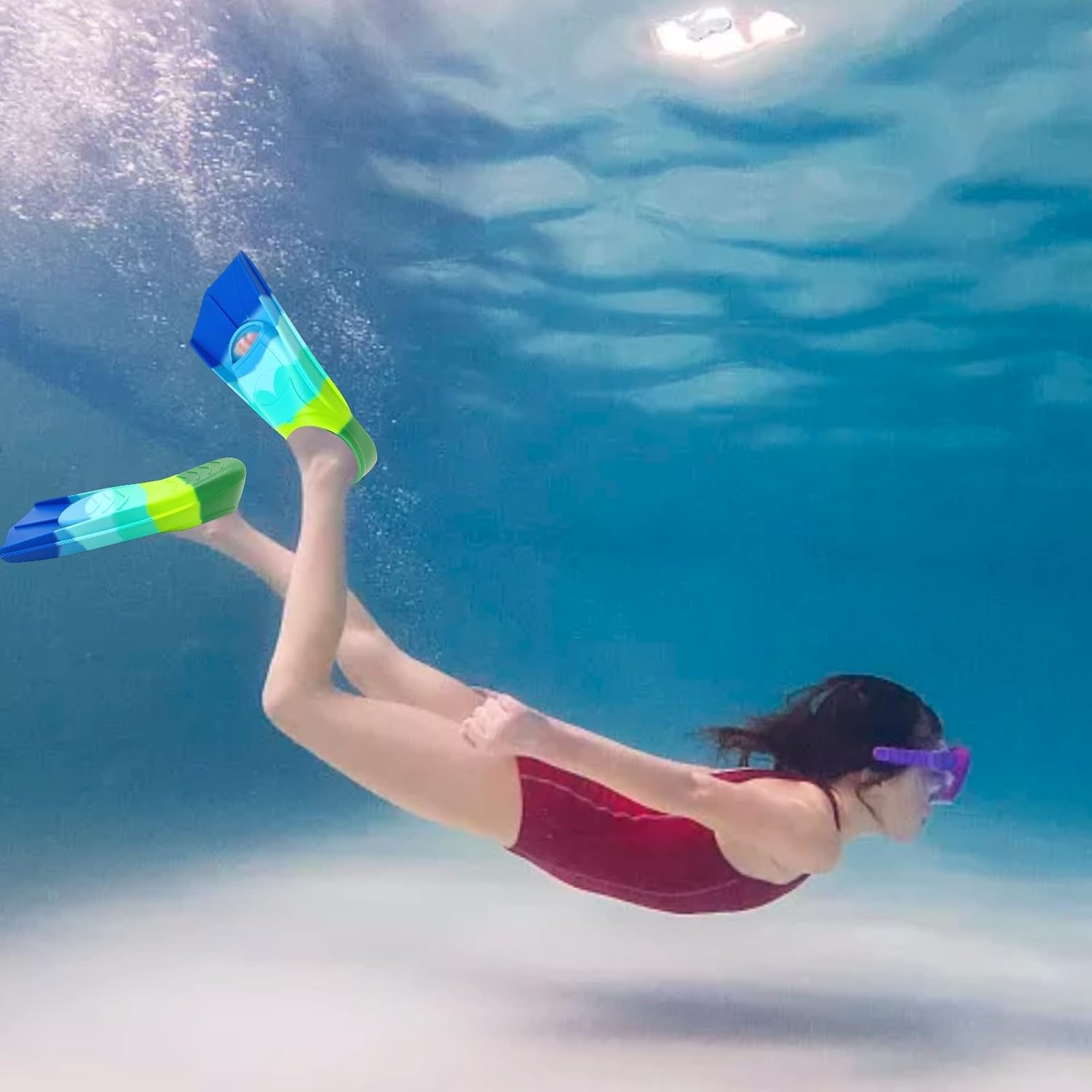 Gugmoy – Aletas de entrenamiento de natación de edición limitada, cómoda aleta de silicona para nadar y bucear, tamaño adecuado para principiantes,