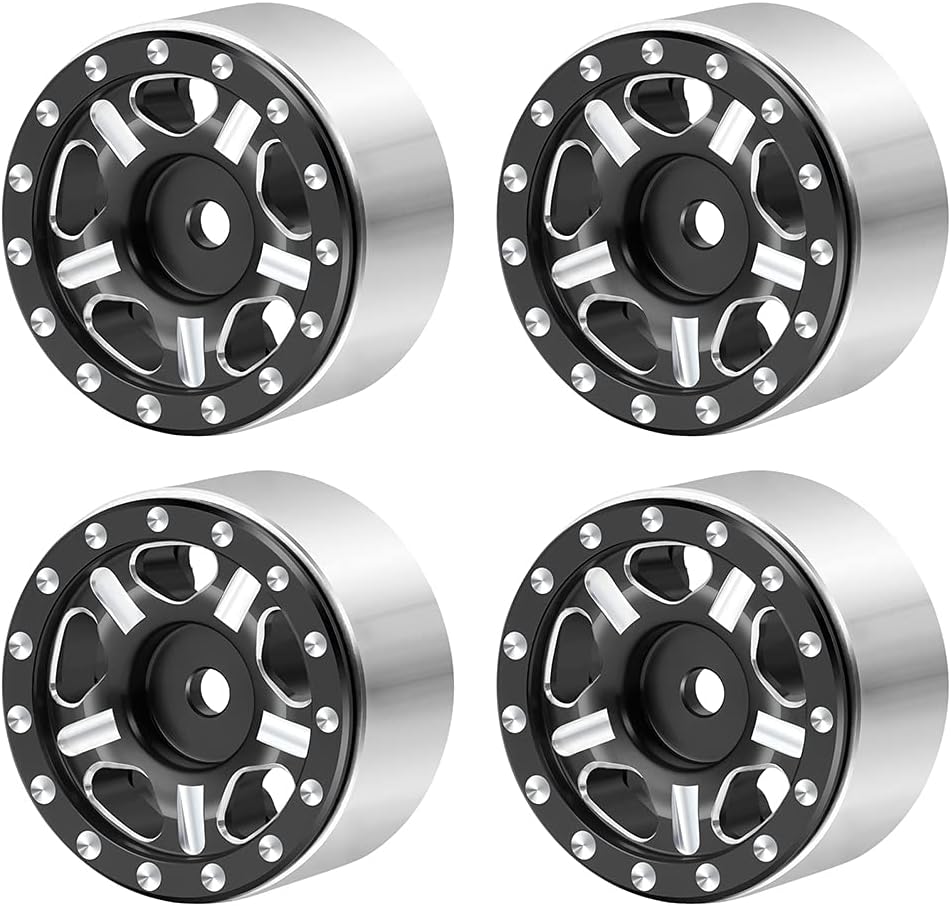 Juego de ruedas y neumáticos RC de 124 de 1 pulgada con micro Beadlock neumáticos de goma de 2.126in con inserto de espuma para cerrojo Axial SCX24