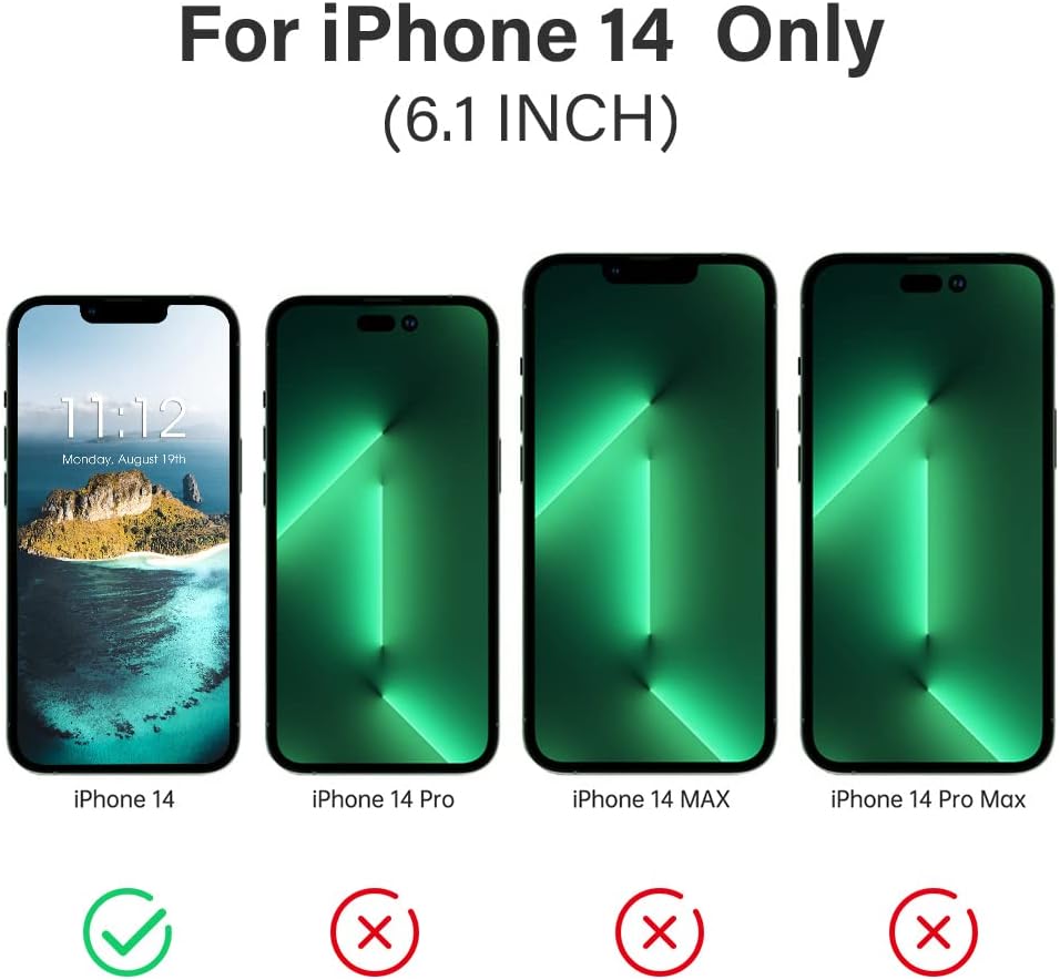 IP68 – Funda impermeable a prueba de polvo a prueba de caídas para iPhone 14 de 6.1 pulgadas, con protector de pantalla integrado, resistente y