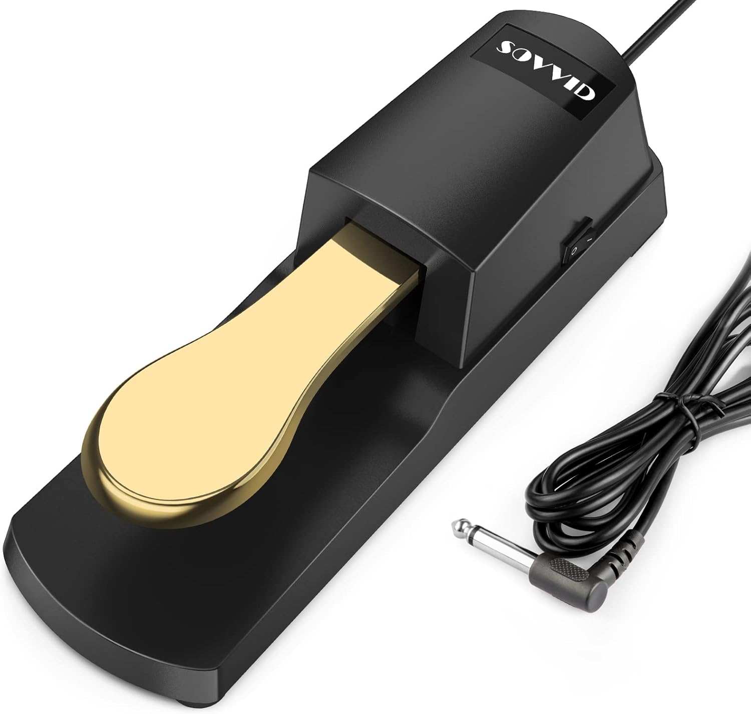 Sovvid Pedal de sostenimiento para teclado, pedal de piano dorado con interruptor de polaridad para todas las marcas teclados electrónicos, teclados